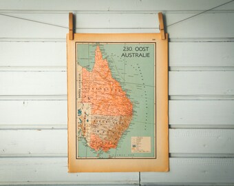 1941 Vintage East Australia Map