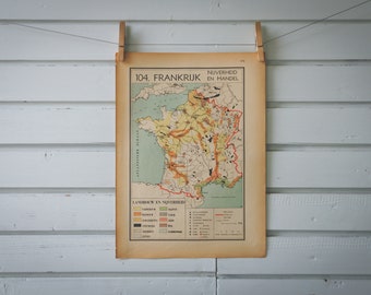 1941 Vintage Map of France