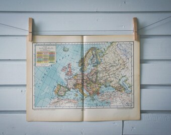 1937 Vintage Map of Europe