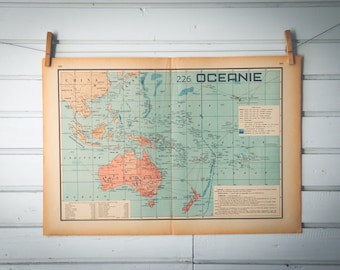 1941 Vintage Oceania Map
