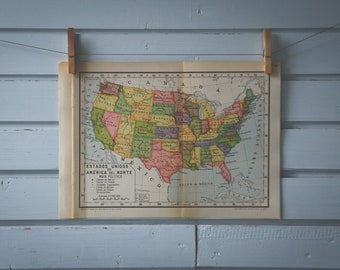 1946 Vintage USA Map