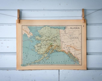 1941 Vintage Alaska Map