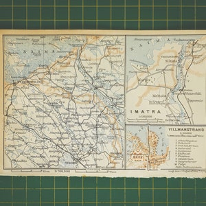 1912 Vintage Imatra Map image 2
