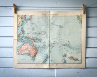 1901 Vintage Oceania Map