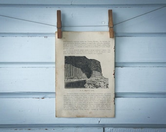 1916 Vintage Fingal's Cave Illustration