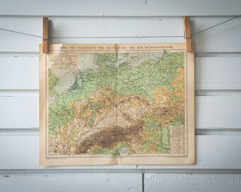 1887 Vintage Map of Germany
