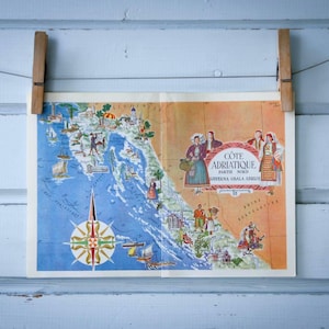 1955 Vintage Istrien, Kvarner & Nord-Dalmatien Karte