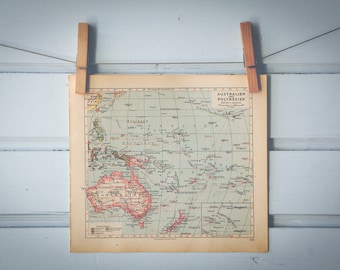 1929 Vintage Oceania Map