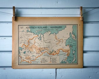 1941 Vintage Map of Russia