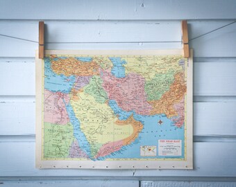 1956 Vintage Near East Map