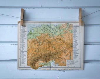 1892 Vintage Central Europe Map
