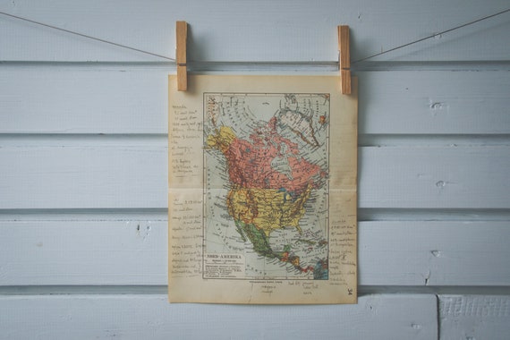 1936 Vintage North America Map