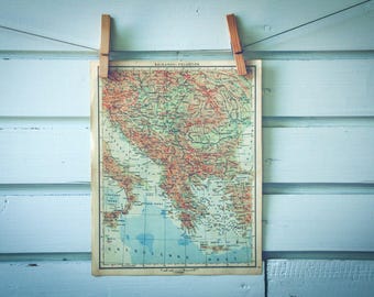 1951 Vintage Map of the Balkans