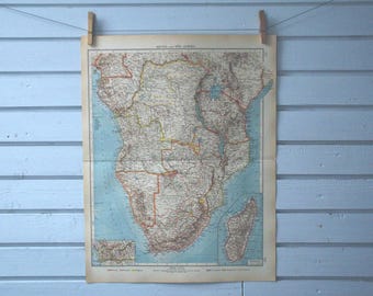 1906 Vintage Map of Central & South Africa