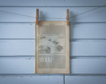 1890 Vintage Map of Hawaii