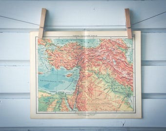 1956 Vintage Near East Map