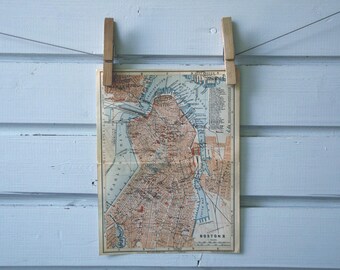 1905 Vintage Map of Boston