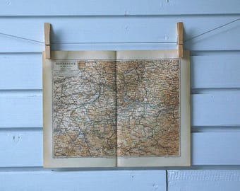 1890 Vintage Upper Austria Map