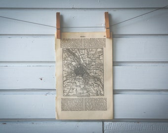 1887 Vintage Warsaw Map