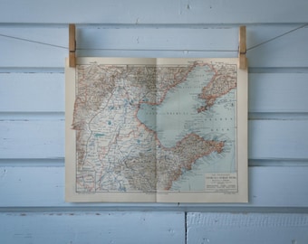 1907 Vintage Bohai Sea Map