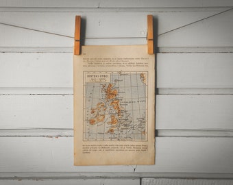 1916 Vintage UK Map