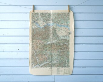 1950 Vintage North Croatia & East Slovenia Map