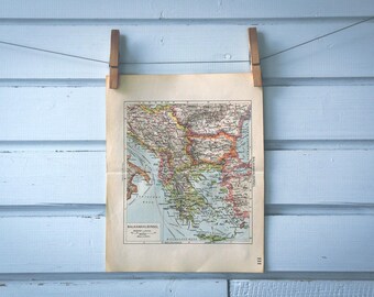 1932 Vintage Map of the Balkans