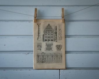 1887 Vintage Renaissance Style Lithograph Illustration