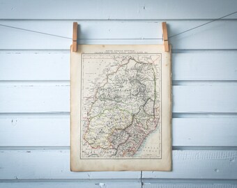 1895 Vintage Southeast Africa Map