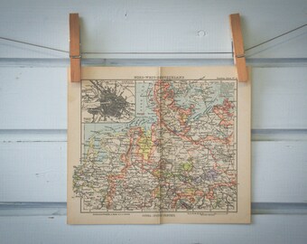 1893 Vintage North Germany Map
