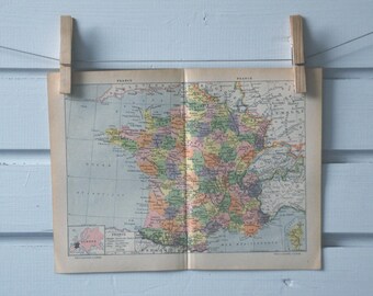 1932 Vintage Map of France