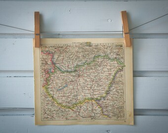 1929 Vintage Map of Hungary