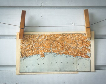1928 Vintage East Italian Riviera Map