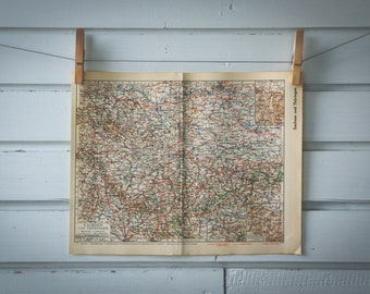 1936 Vintage Saxony & Thuringia Map