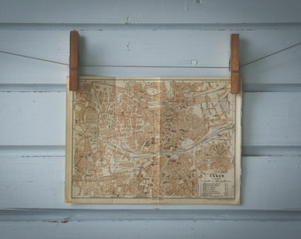 1936 Vintage Map of Essen