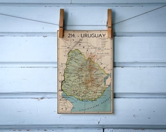 1941 Vintage Uruguay Map