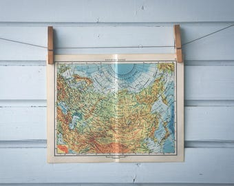 1965 Vintage Map of Russia