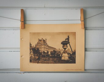 1910s Vintage Paris Tuileries Gardens Illustration