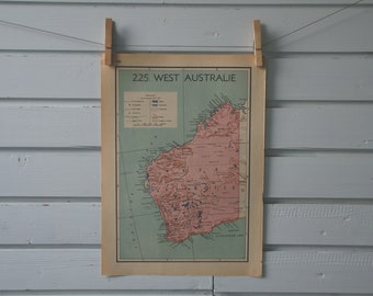 1941 Vintage West Australia Map