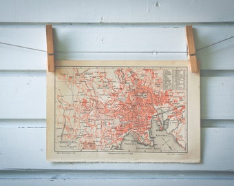 1890 Vintage Map of Oslo