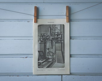1907 Vintage Telescope Lithograph Illustration
