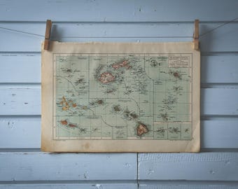 1904 Vintage Pacific Islands Map
