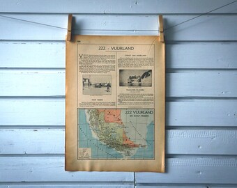 1941 Vintage Tierra del Fuego Map