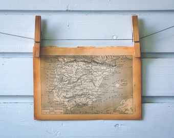 1913 Vintage Map of Spain