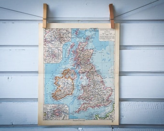 1931 Vintage Map of United Kingdom & Ireland