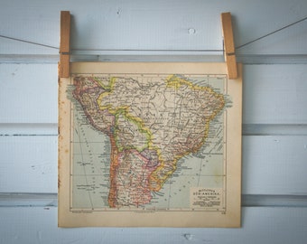 1929 Vintage Map of Brazil