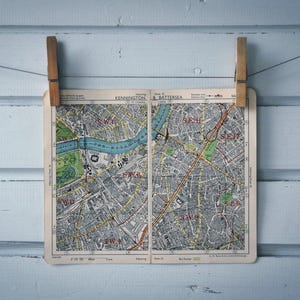 1950年代のヴィンテージ ケニントン＆バタシー地図