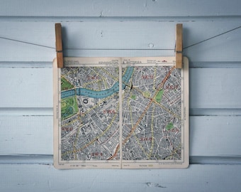 1950s Vintage Kennington & Battersea Map