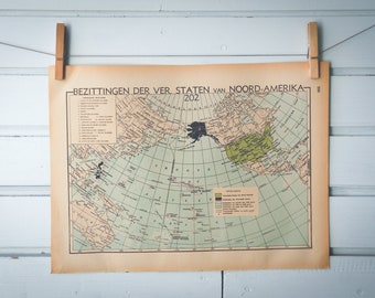 1941 Vintage Map of the Territories of the United States