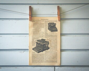1907 Vintage Typewriters Lithograph Illustration